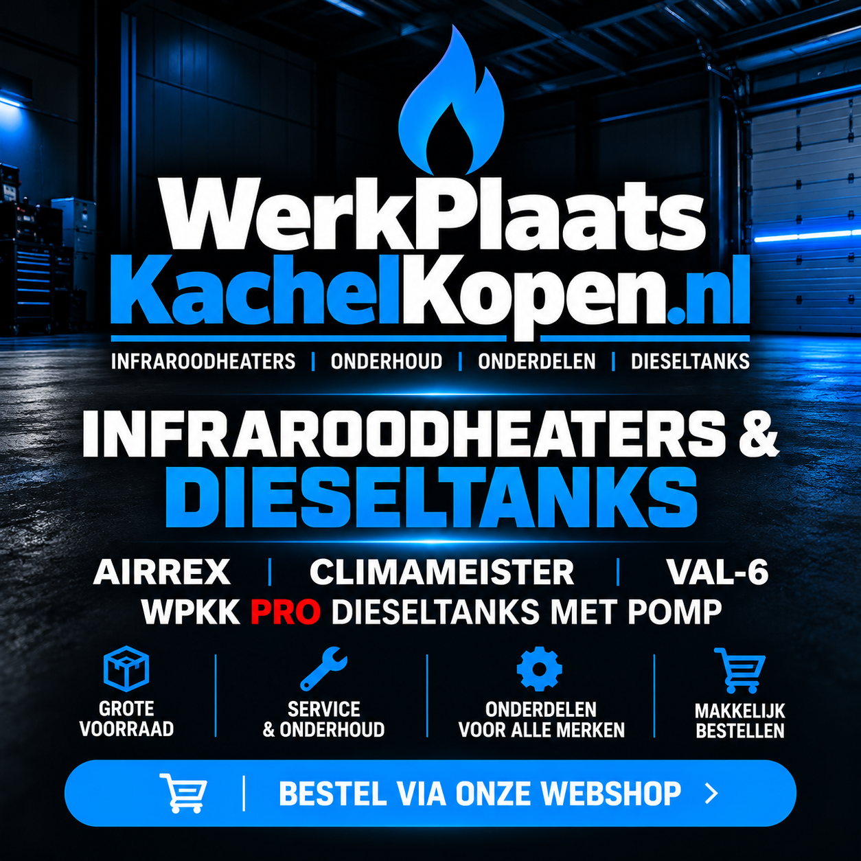 Onderhoud Airrex Climameister en VAL6 diesel infraroodheaters
