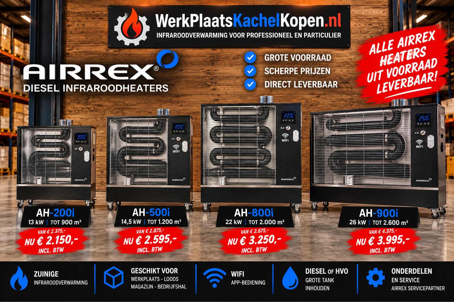 Airrex AH 720 Elektrische compacte zuinige infraroodheater