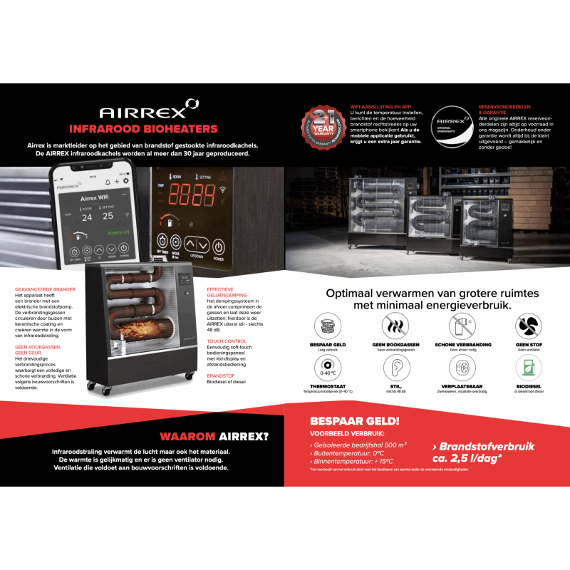 Airrex AH-200i Wifi infraroodheater Voor ruimtes tot 900m3