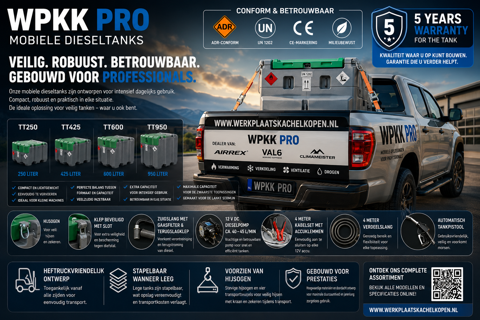 WPKK PRO 250L Dieseltank met pomp