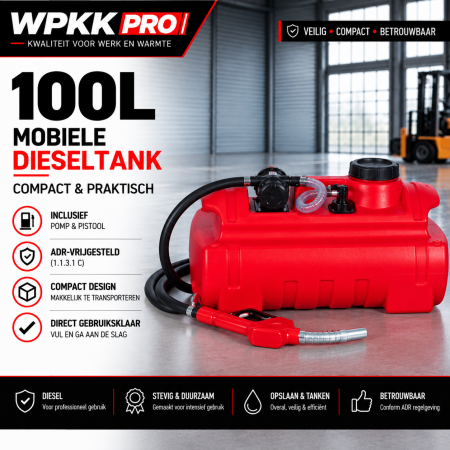Dieseltank 100 liter met pomp - WPKK PRO