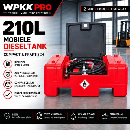 Dieseltank 210 liter met pomp - WPKK PRO