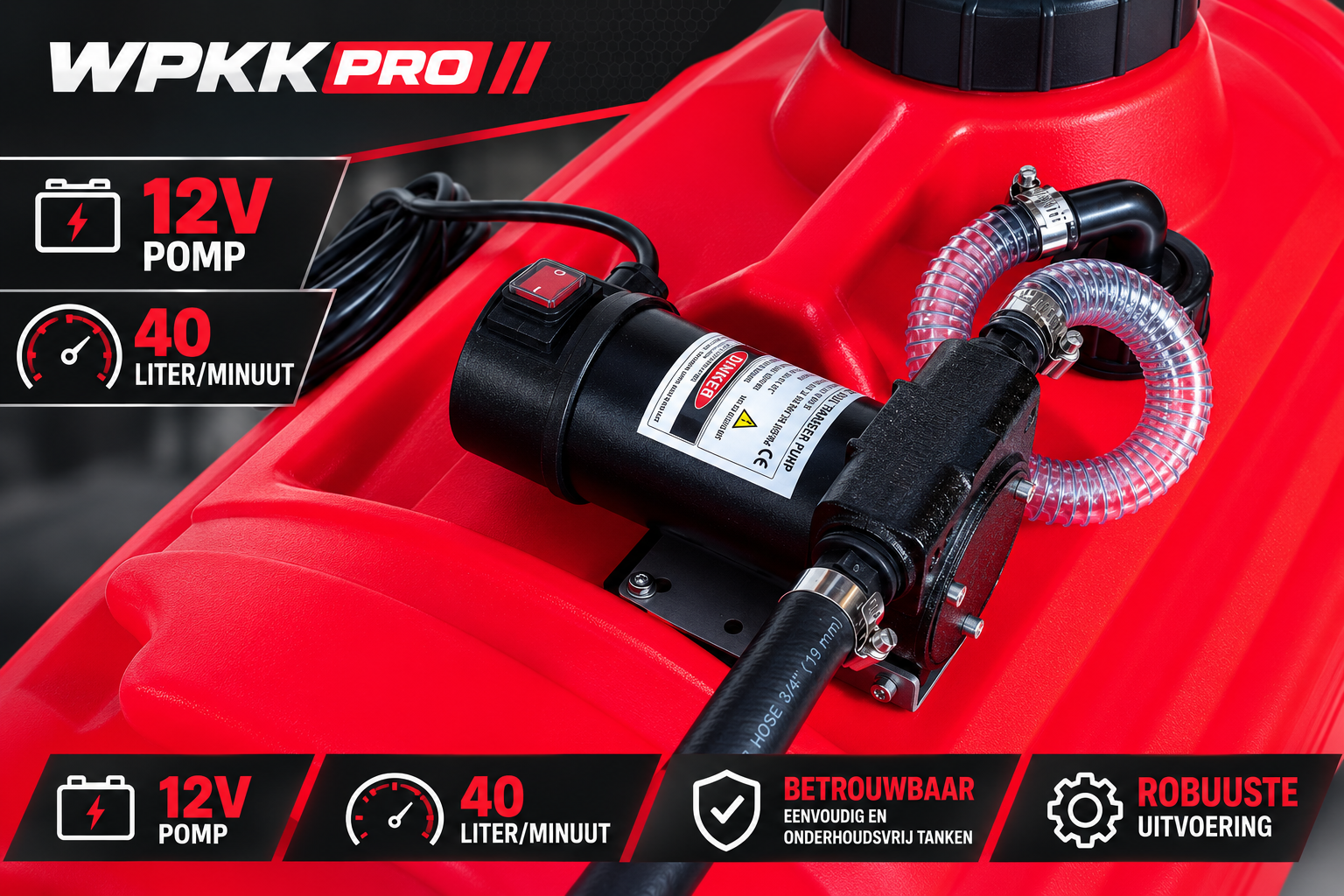 WPKK PRO 100L Dieseltank met pomp