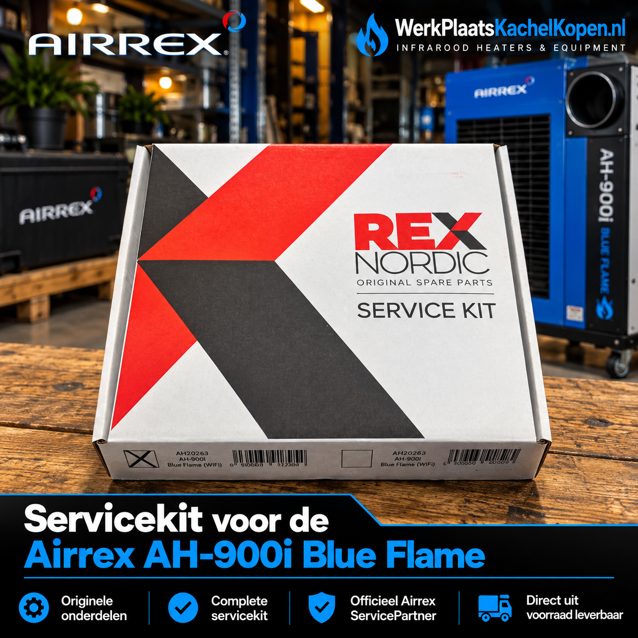 Airrex AH-900i servicekit Blue Flame originele Rex Nordic onderhoudsset